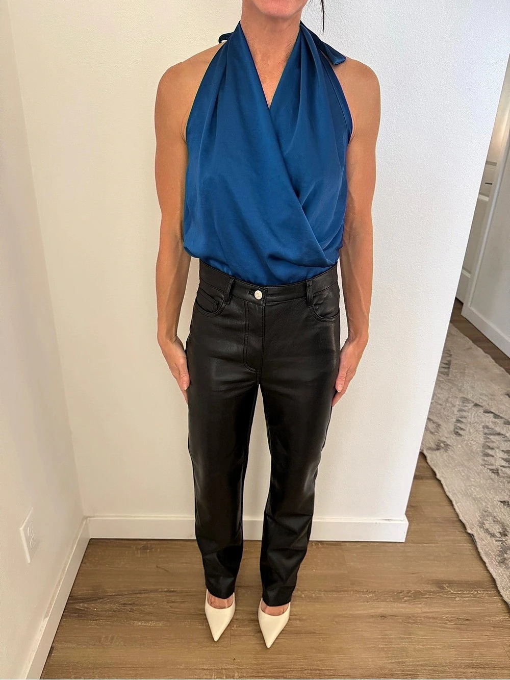 Wilfred Faux Leather Straight Pants